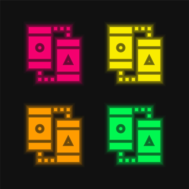 Ab Testing four color glowing neon vector icon - Vector, Image
