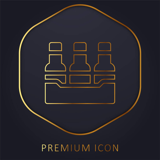 Üvegek arany vonal prémium logó vagy ikon - Vektor, kép