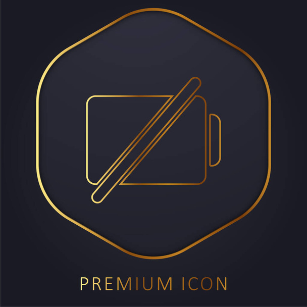 Batterie avec une ligne d'or Slash logo premium ou icône - Vecteur, image