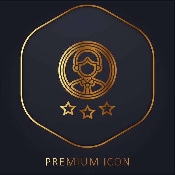 Mejor Empleado línea de oro logotipo premium o icono - Vector, Imagen