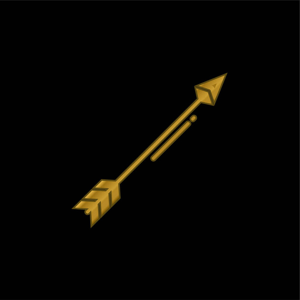 Seta banhado a ouro ícone metálico ou vetor logotipo - Vetor, Imagem