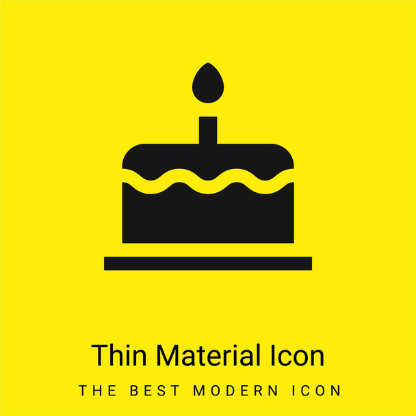誕生日ケーキ最小限の明るい黄色の材料アイコン - ベクター画像
