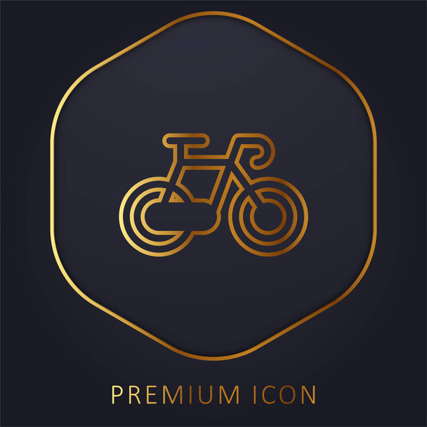 Bike golden line premium logo or icon - Vector, Image