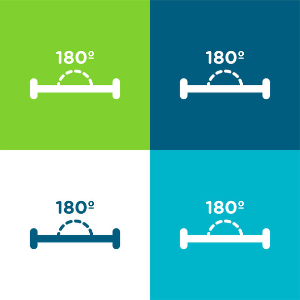 180 Degrees Angle Flat quatre couleurs minimum jeu d'icônes - Vecteur, image