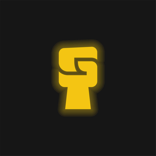 Black Power yellow glowing neon icon - Vector, Image