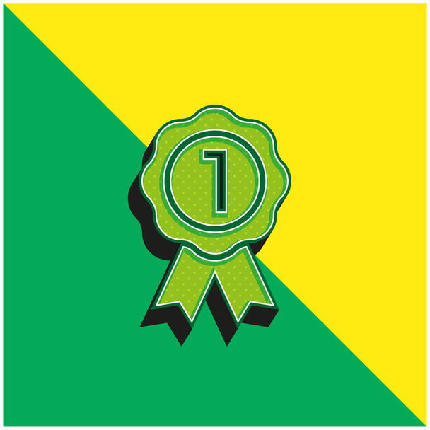 Insigne Logo vectoriel 3d moderne vert et jaune - Vecteur, image