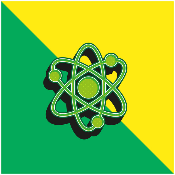 Атоми Зелений і жовтий сучасний 3d Векторний логотип
 - Вектор, зображення