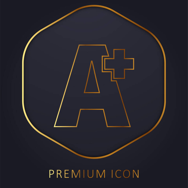 A Plus golden line premium logo or icon - Vector, Image