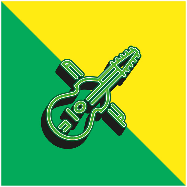 Barytone Zöld és sárga modern 3D vektor ikon logó - Vektor, kép