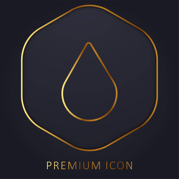 Gota de sangre línea de oro logotipo premium o icono - Vector, imagen