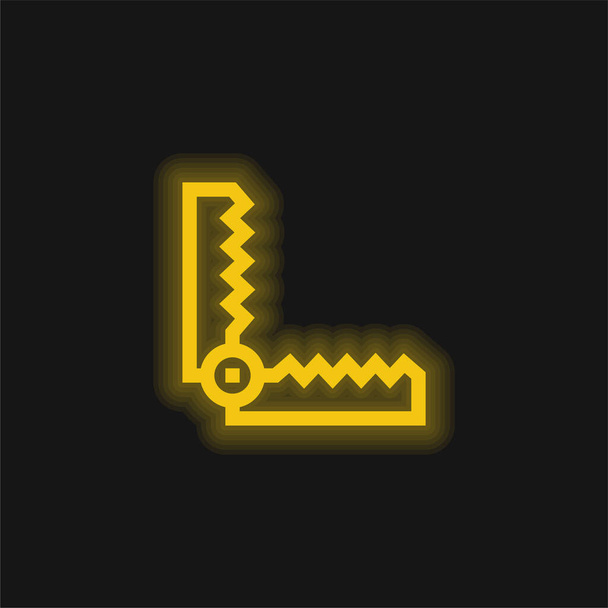 Ведмежа пастка жовта сяюча неонова іконка
 - Вектор, зображення