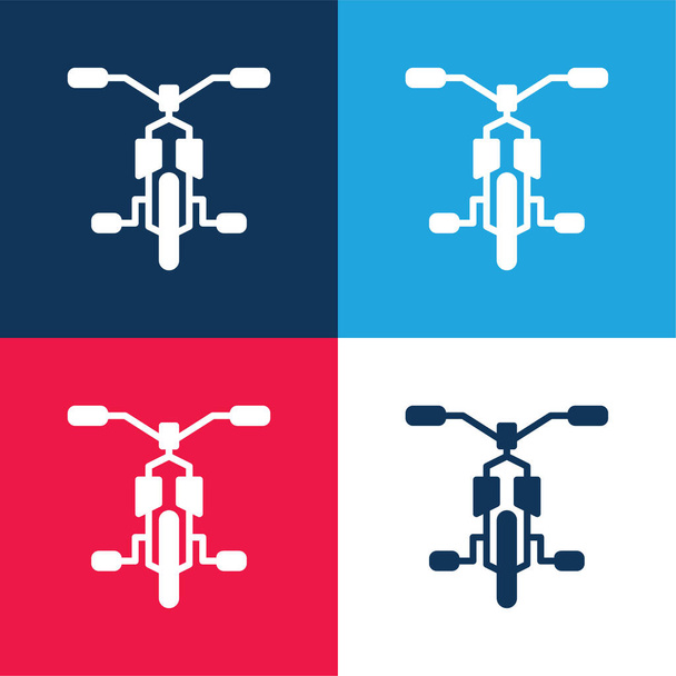 Kolo modré a červené čtyři barvy minimální ikona nastavena - Vektor, obrázek