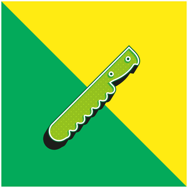 Leipä Vihreä ja keltainen moderni 3d vektori kuvake logo - Vektori, kuva
