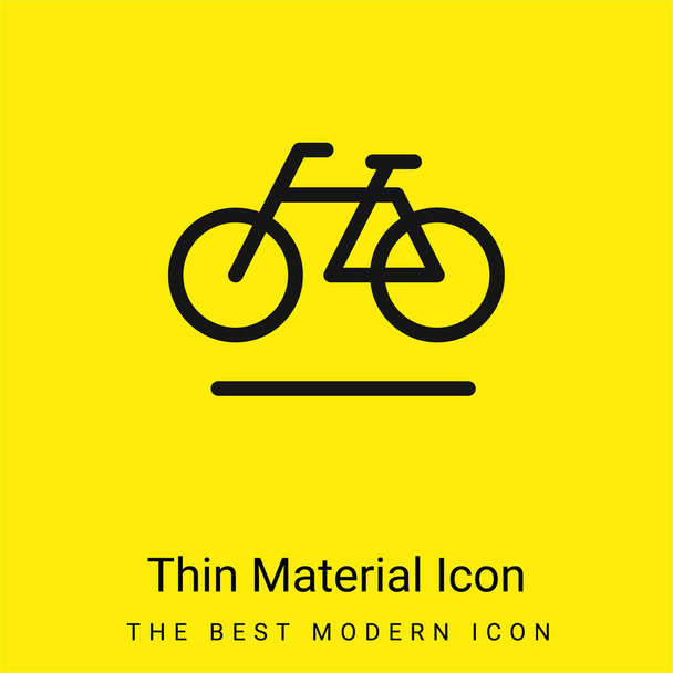 Bicicleta mínimo icono de material amarillo brillante - Vector, Imagen