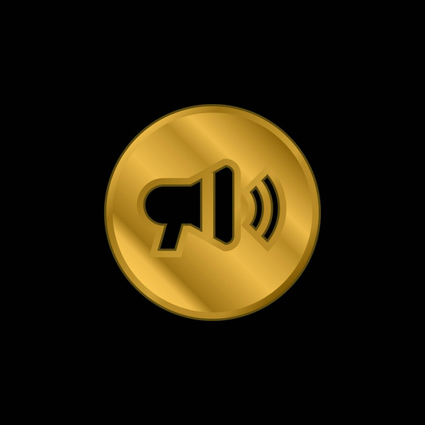 Altın kaplama metal simge veya logo vektörü duyurusu - Vektör, Görsel