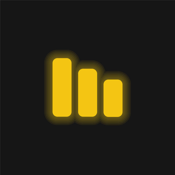 Barres Symbole jaune brillant icône néon - Vecteur, image