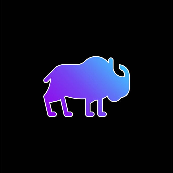 Icône vectorielle de dégradé bleu bison - Vecteur, image