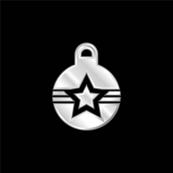 Bauble silver plated metallic icon - Vector, Image