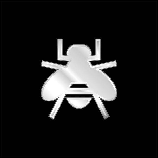蜂の銀は金属アイコンをメッキ - ベクター画像