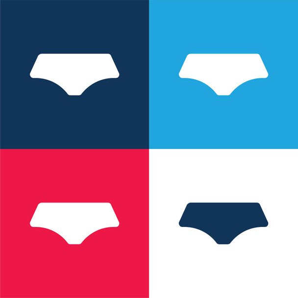 Pantalón negro azul y rojo conjunto de iconos mínimo de cuatro colores - Vector, Imagen