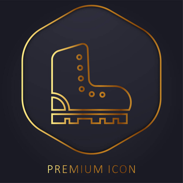 Boots złotej linii logo premium lub ikona - Wektor, obraz