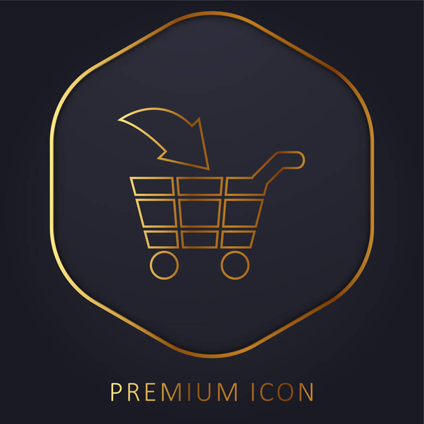 Add To Cart Commercial Symbol golden line premium logo or icon - Vector, Image
