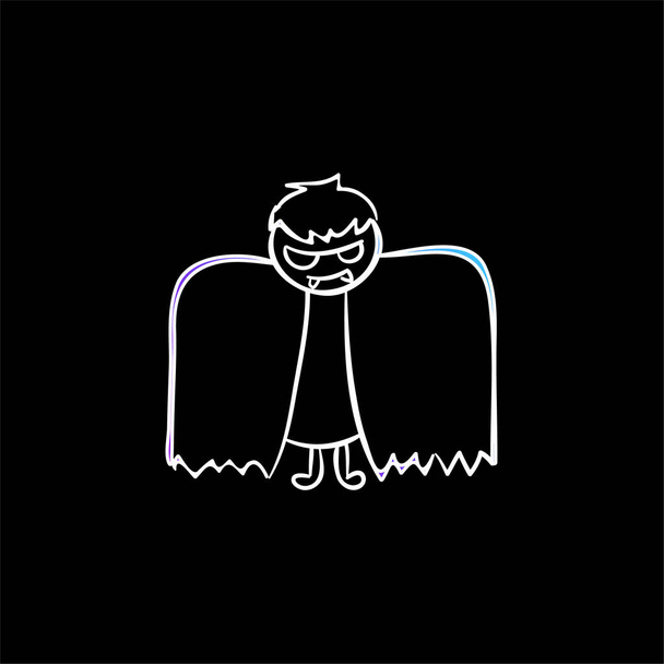 Boy With Halloween Winged Costume blue gradient vector icon - Vector, Image