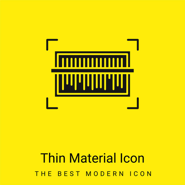 Código de barras mínima amarelo brilhante ícone material - Vetor, Imagem