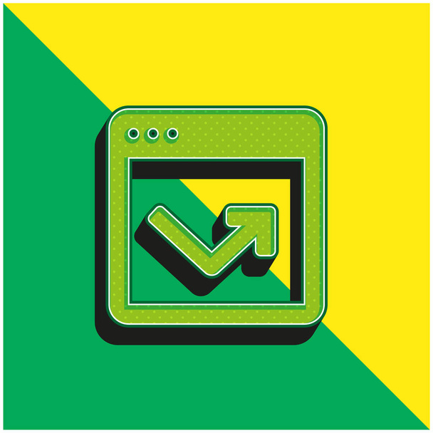 Rimbalzo Logo moderno verde e giallo dell'icona vettoriale 3d - Vettoriali, immagini