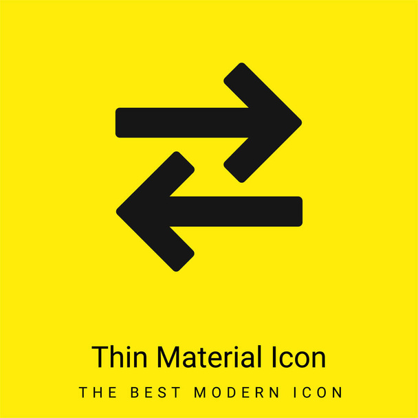 Arrows Couple To Opposite Directions minimal bright yellow material icon - Vector, Image
