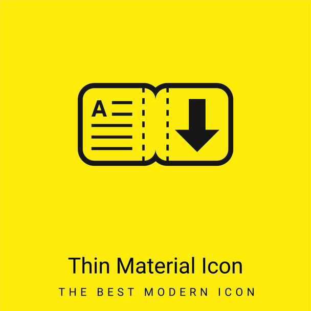 Kirja minimaalinen kirkkaan keltainen materiaali kuvake - Vektori, kuva