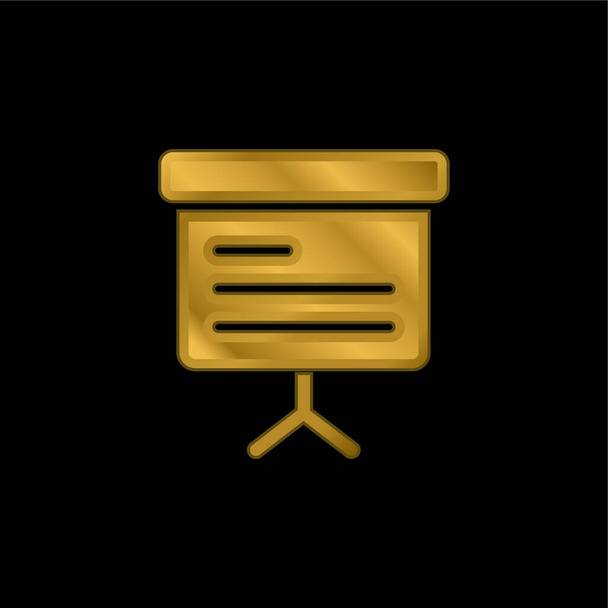Icona metallica placcata oro lavagna o vettore logo - Vettoriali, immagini