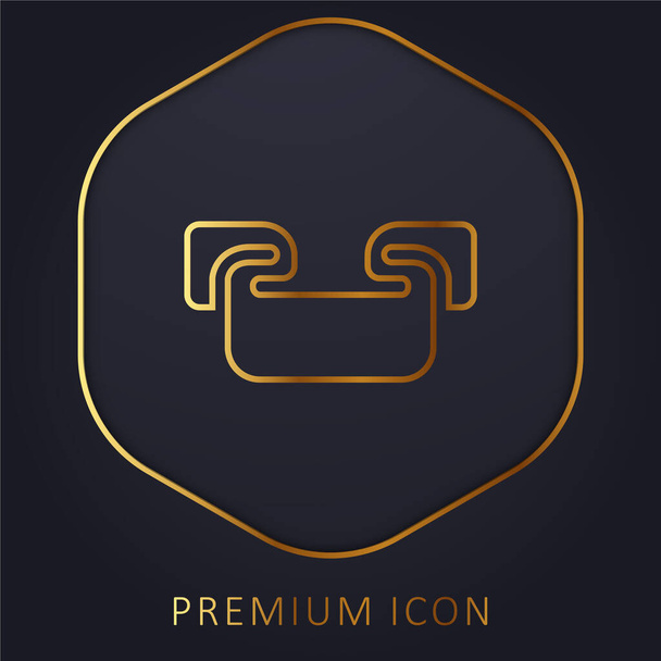 Banner golden line premium logo or icon - Vector, Image