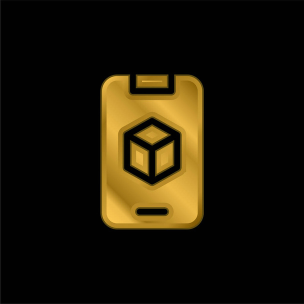 Augmented Reality vergoldet metallisches Symbol oder Logo-Vektor - Vektor, Bild