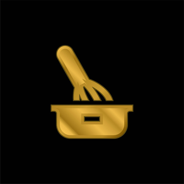 Cottura oro placcato icona metallica o logo vettore - Vettoriali, immagini