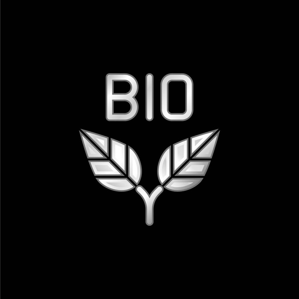 Bio ezüst bevonatú fémes ikon - Vektor, kép