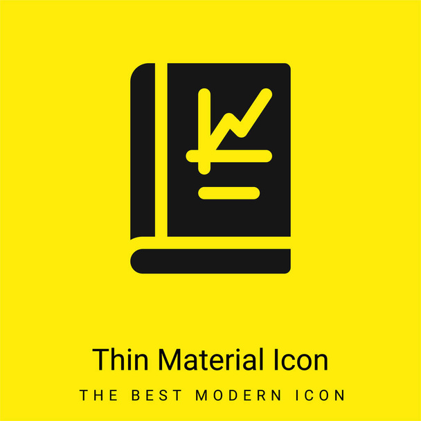 Libro mínimo icono de material amarillo brillante - Vector, imagen
