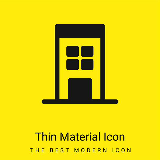 Big Building minimális fényes sárga anyag ikon - Vektor, kép