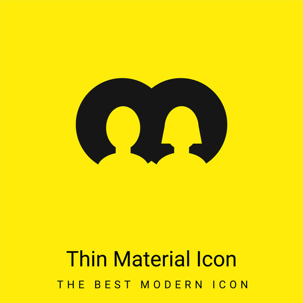 Ragazzo e ragazza utente Avatars icona materiale giallo brillante minimo - Vettoriali, immagini