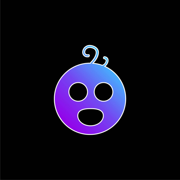 Baby Face modrý gradient ikona - Vektor, obrázek