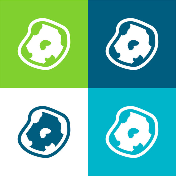Asteróide Plano quatro cores conjunto de ícones mínimos - Vetor, Imagem