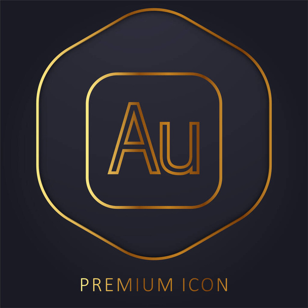 Audition χρυσή γραμμή premium λογότυπο ή εικονίδιο - Διάνυσμα, εικόνα