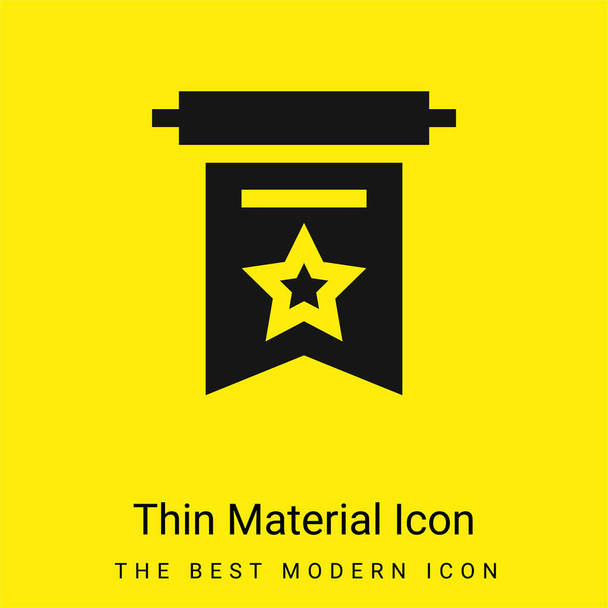 Bannière minimale icône de matériau jaune vif - Vecteur, image
