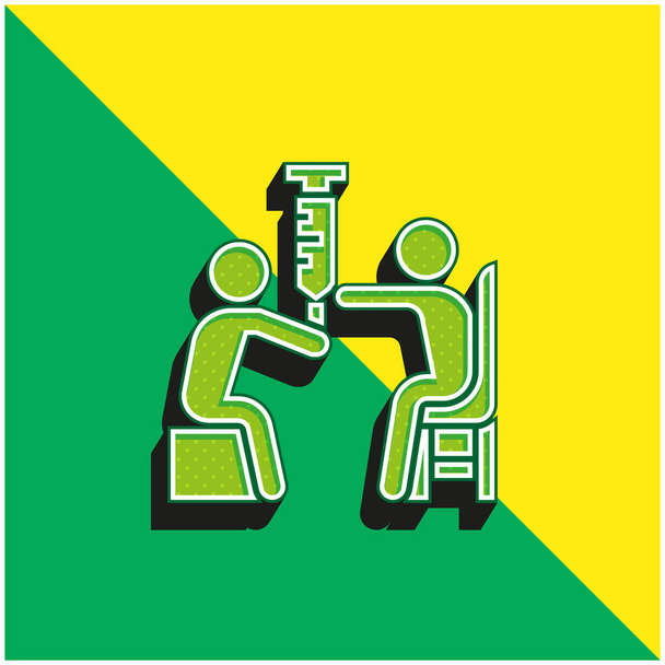Vérvizsgálat Zöld és sárga modern 3D vektor ikon logó - Vektor, kép
