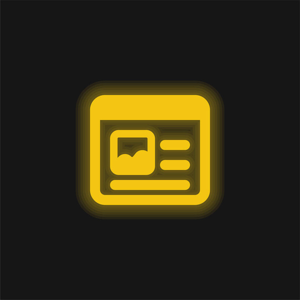 Artykuł żółta świecąca ikona neonu - Wektor, obraz