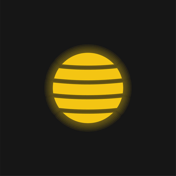 Μπάλα κίτρινο λαμπερό νέον εικονίδιο - Διάνυσμα, εικόνα