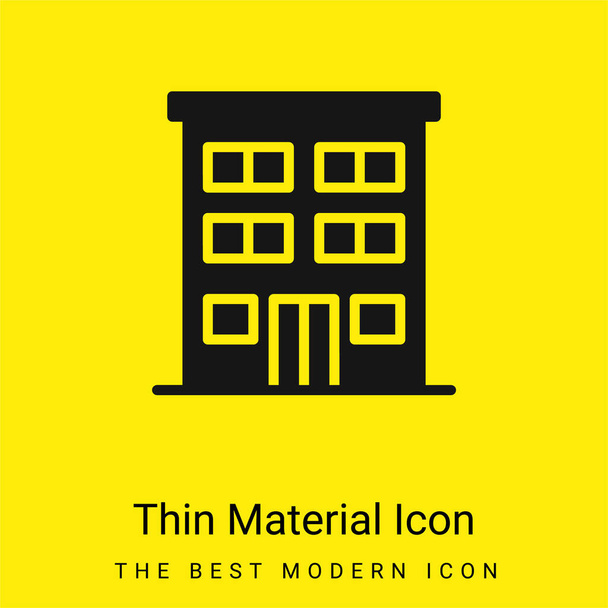 Wohnung minimales helles gelbes Material Symbol - Vektor, Bild