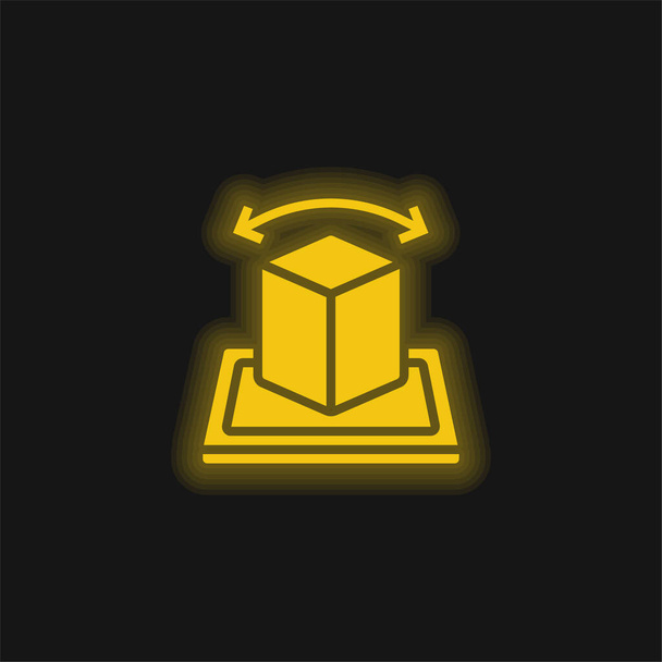 Желтая сияющая неоновая икона дополненной реальности - Вектор,изображение