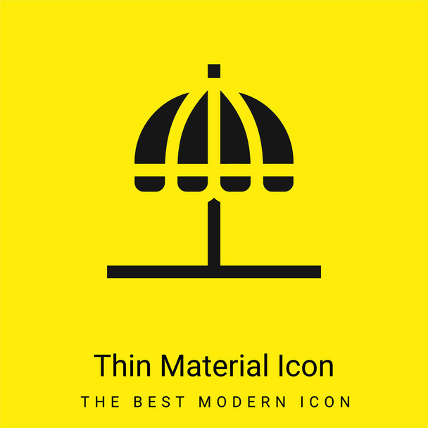 Зонтик пляжа минимальный ярко-желтый материал значок - Вектор,изображение