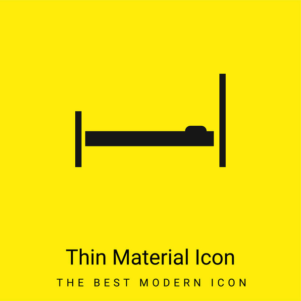 Bed Empty Side View minimální jasně žlutá ikona materiálu - Vektor, obrázek